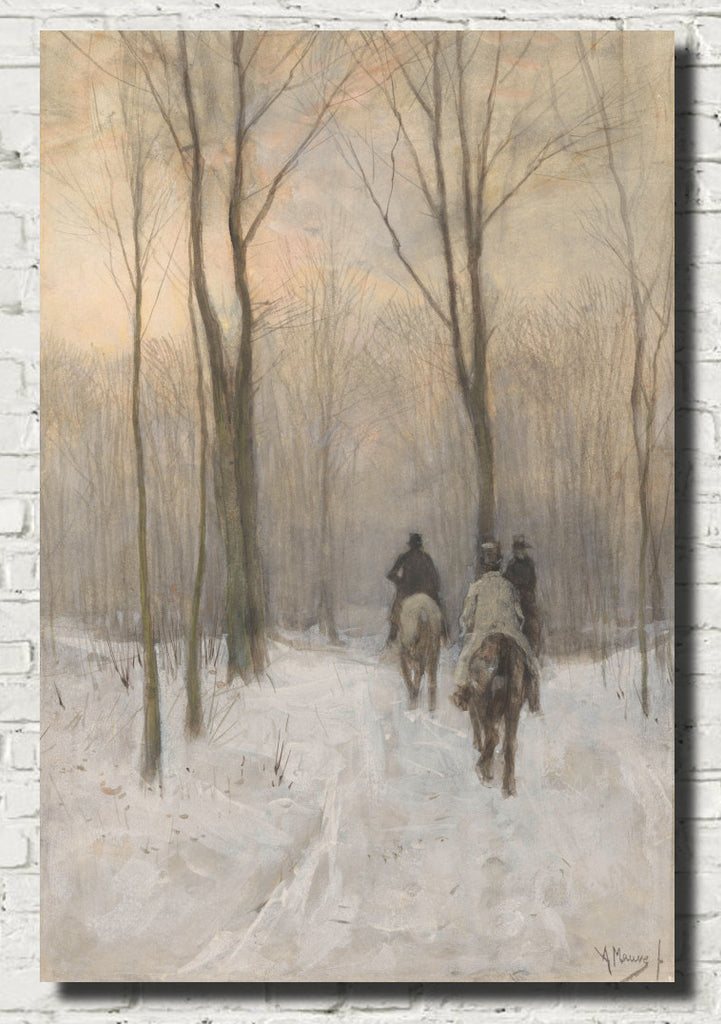 Riders in the Snow in the Haagse Bos, Anton Mauve Fine Art Print