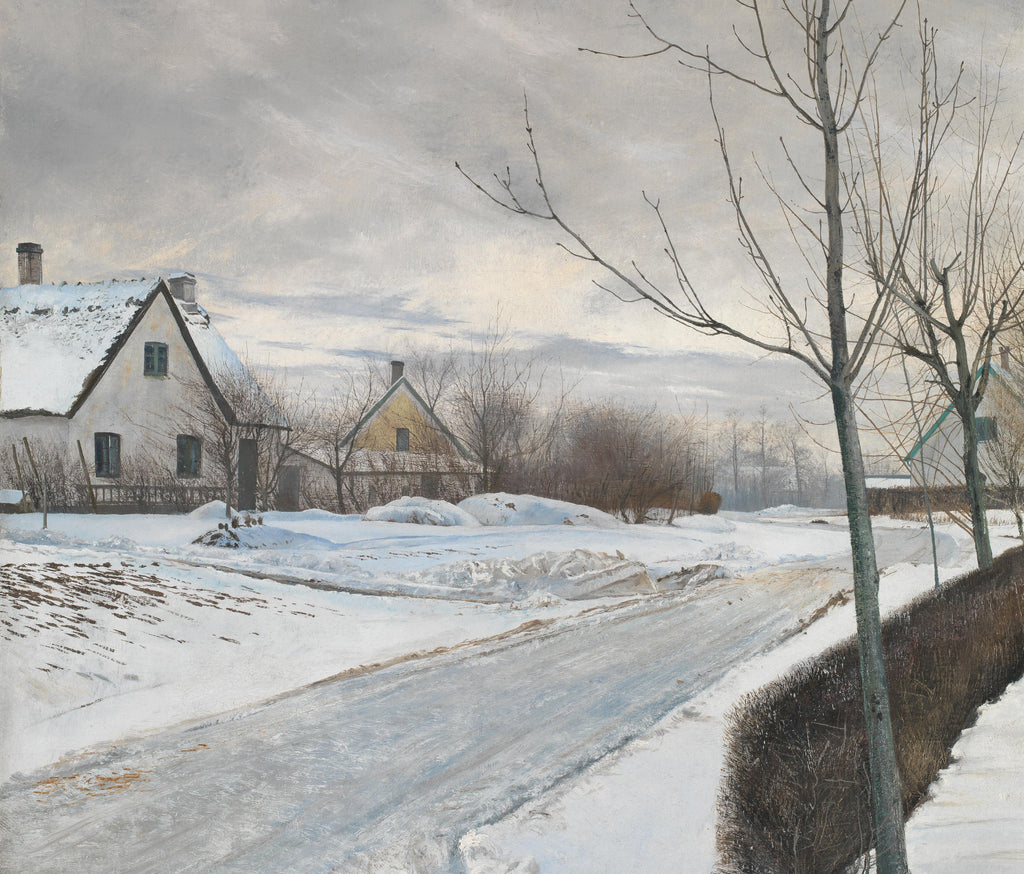 Laurits Andersen Ring Fine Art Print, Road in the Village of Baldersbrønde (Winter Day)