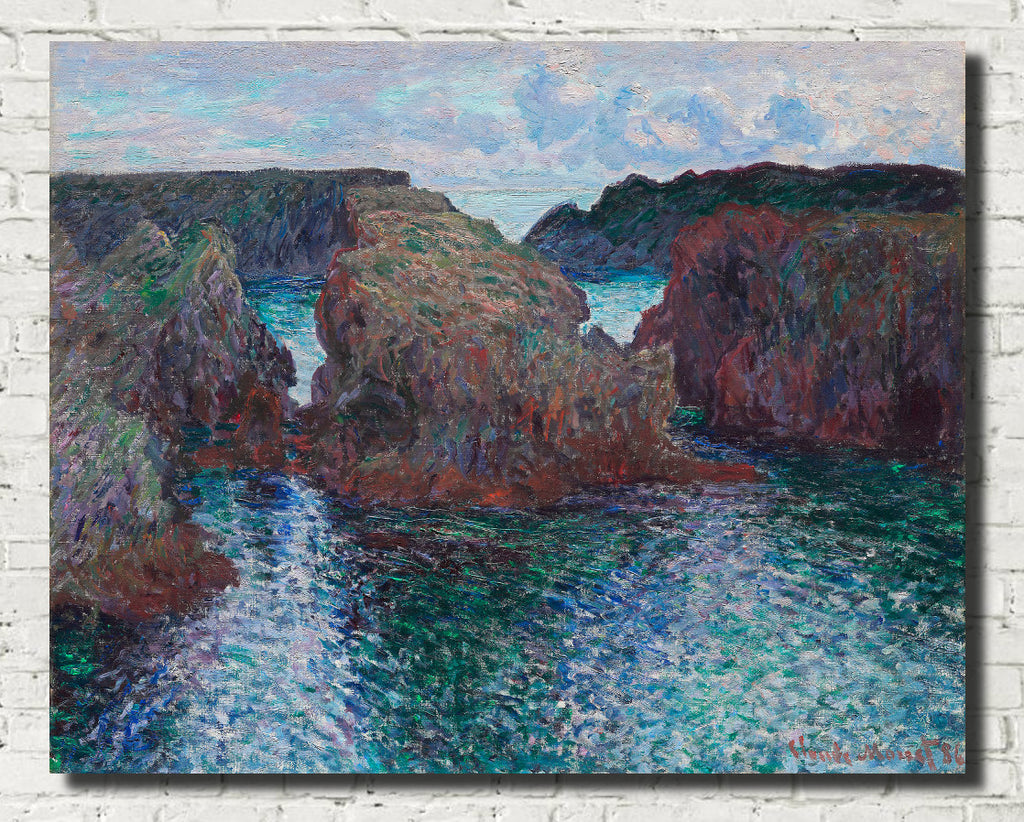 Claude Monet Fine Art Print, Rocks at port-goulphar belle-île