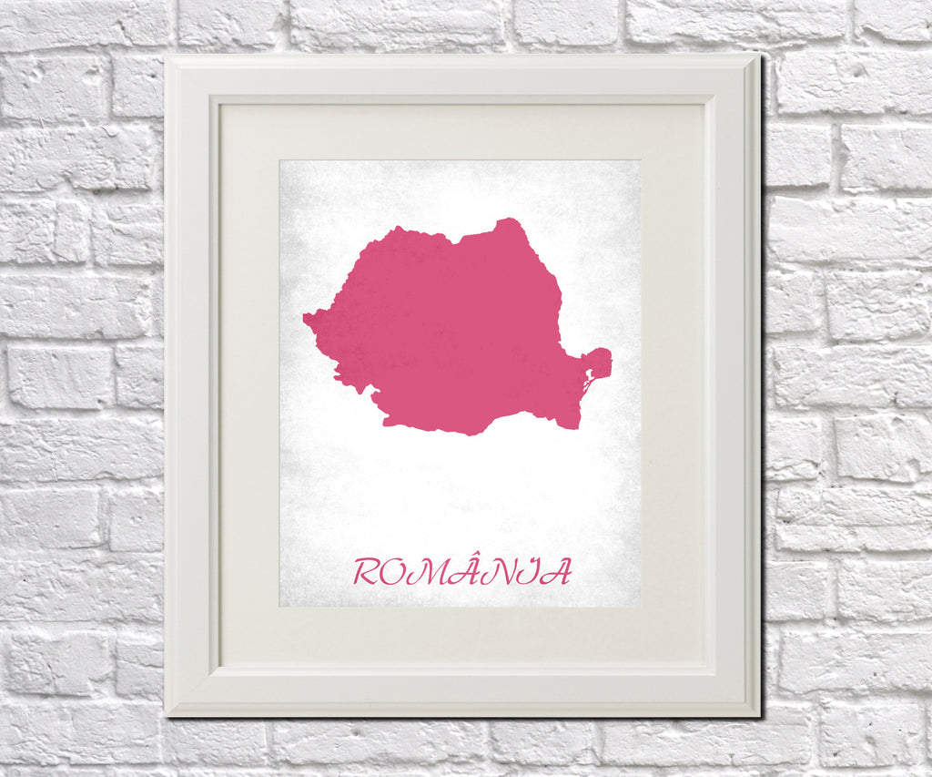 Romania Map Print Outline Wall Map