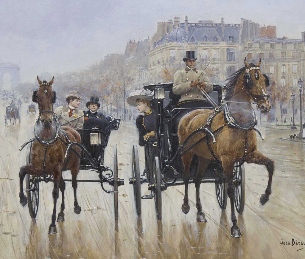 Jean Béraud Impressionist Fine Art Print, Rond-Point des Champs-Élysées