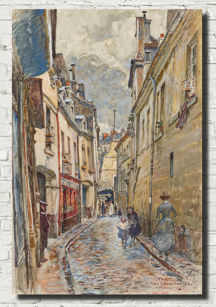 Frederic Anatole Houbron Fine Art Print, Rue Chanoinesse, in 1905. 4th arrondissement