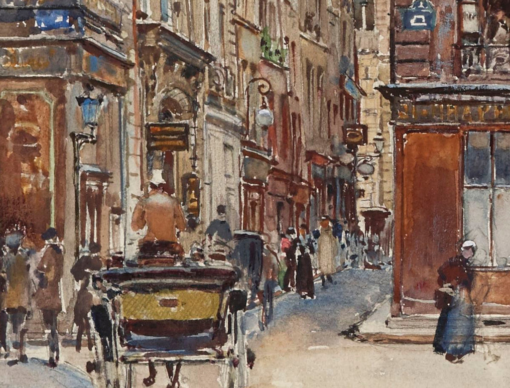 Frederic Anatole Houbron Fine Art Print, Rue Sauval, seen from rue Saint-Honoré, in 1901. 1st arrondissement