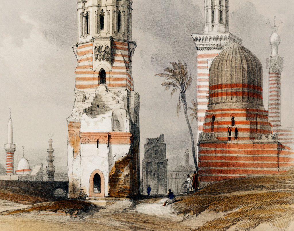 Ruined mosques in the desert west of the Citadel, David Roberts Fine Art Print