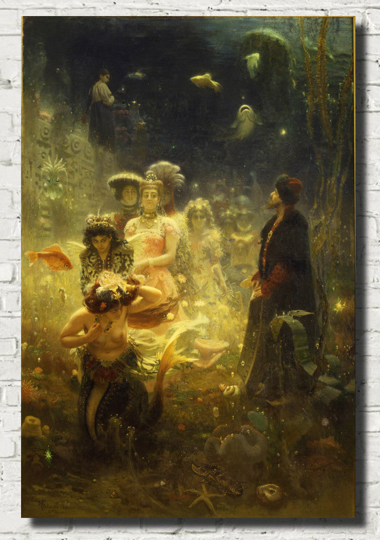 Sadko in the Underwater Kingdom, Ilya Repin Fine Art Print