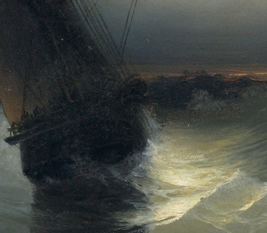 Ivan Aivazovsky Fine Art Print, Sailing Ship by Moonlight