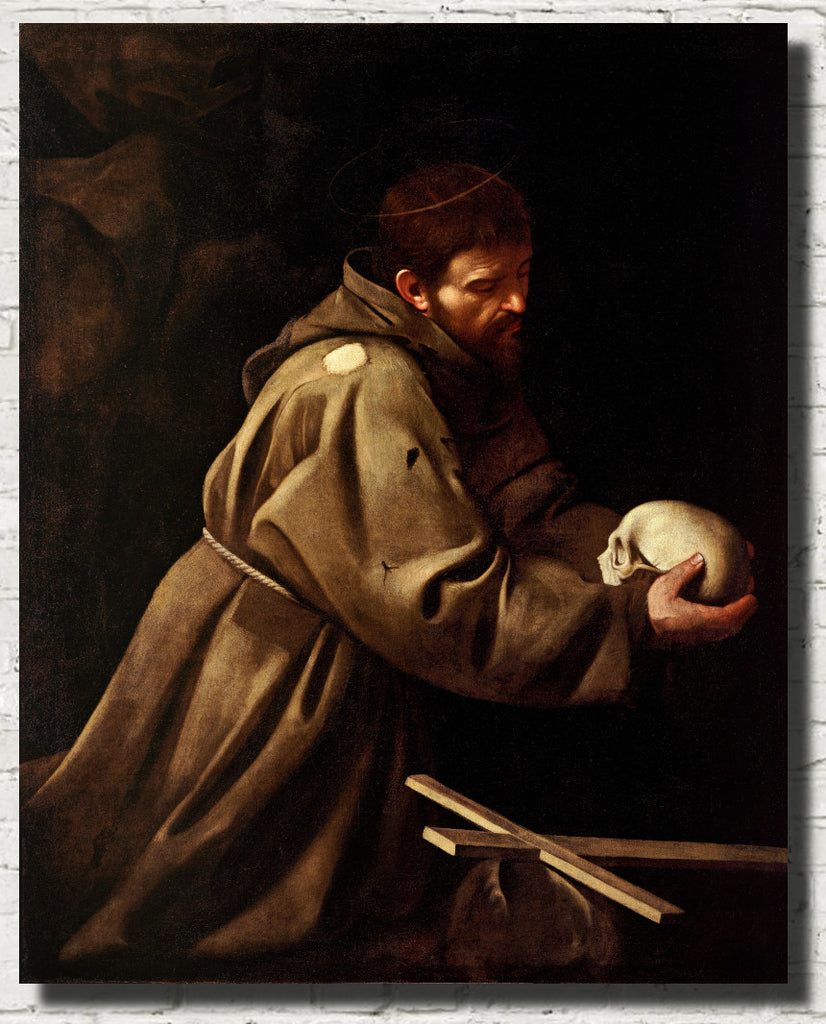 Caravaggio Baroque Fine Art Print, Saint Francis in Prayer