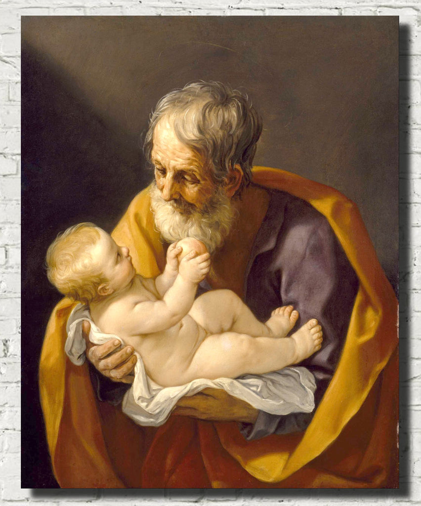 Guido Reni Fine Art Figure Print : Saint Joseph and Christ Child