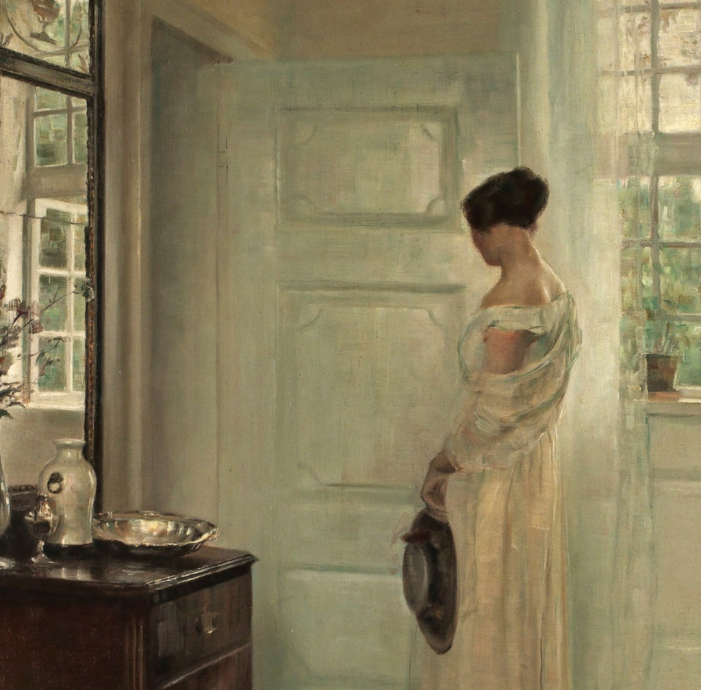 Carl Holsøe Fine Art Print, Salon Interior with a Woman
