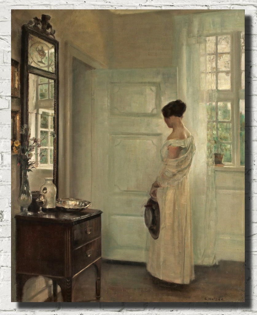 Carl Holsøe Fine Art Print, Salon Interior with a Woman