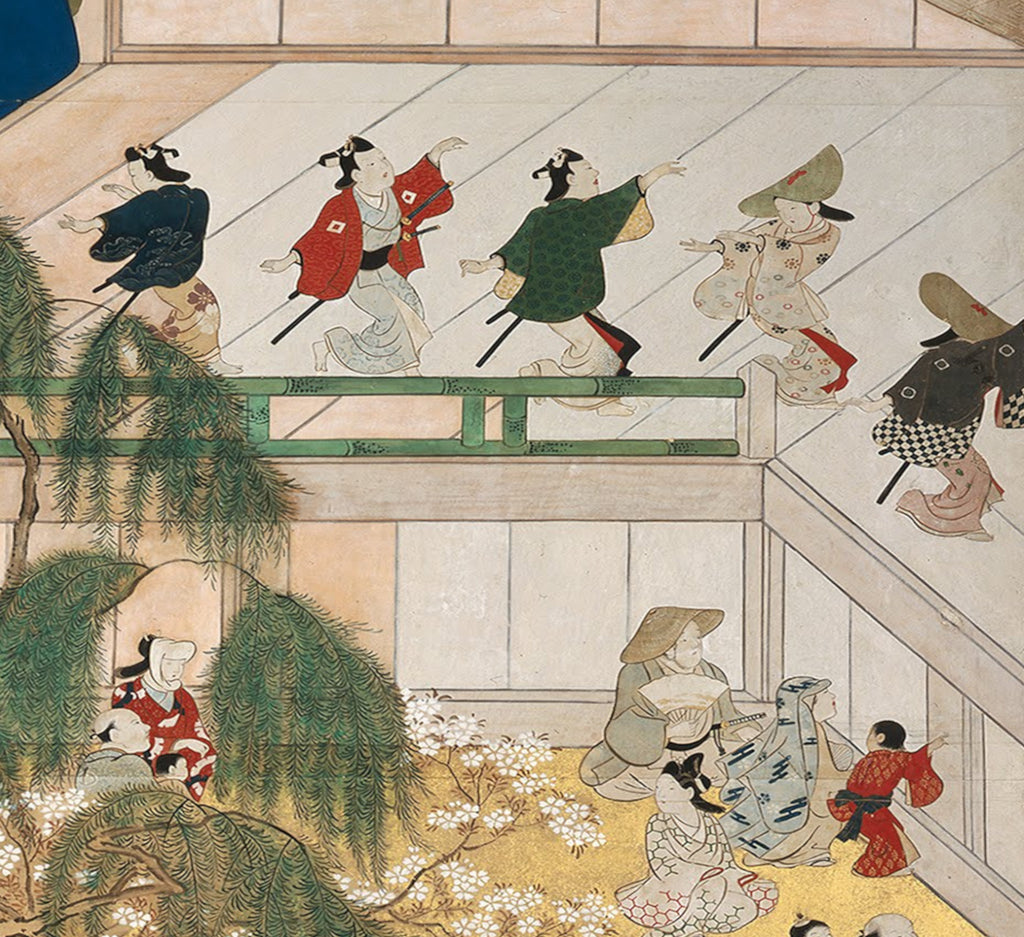 Hishikawa Moronobu Japanese Print, Scenes from the Nakamura Kabuki Theater