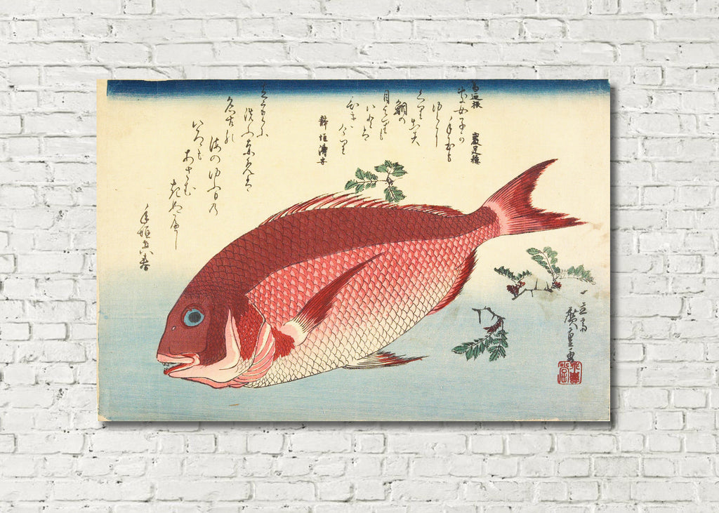 Fish Print Sea Bream Andō Hiroshige, Japanese Art