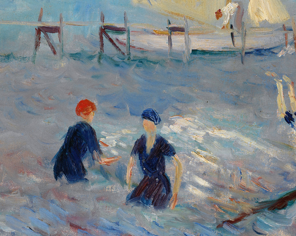 Seascape with Six Bathers, Bellport, William Glackens Fine Art Print