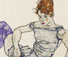 Seated Woman in violet Stockings, Egon Schiele Fine Art Print