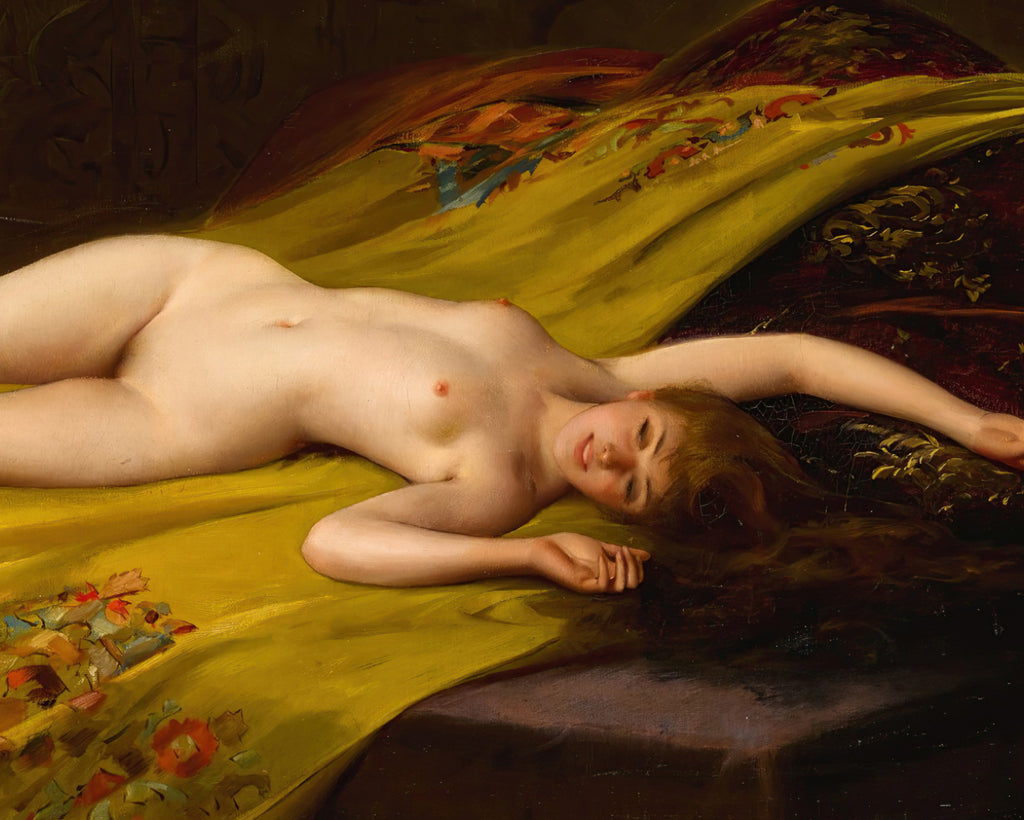 Canvas Reproduction, Luis Ricardo Falero : Seduction, Reclining Nude