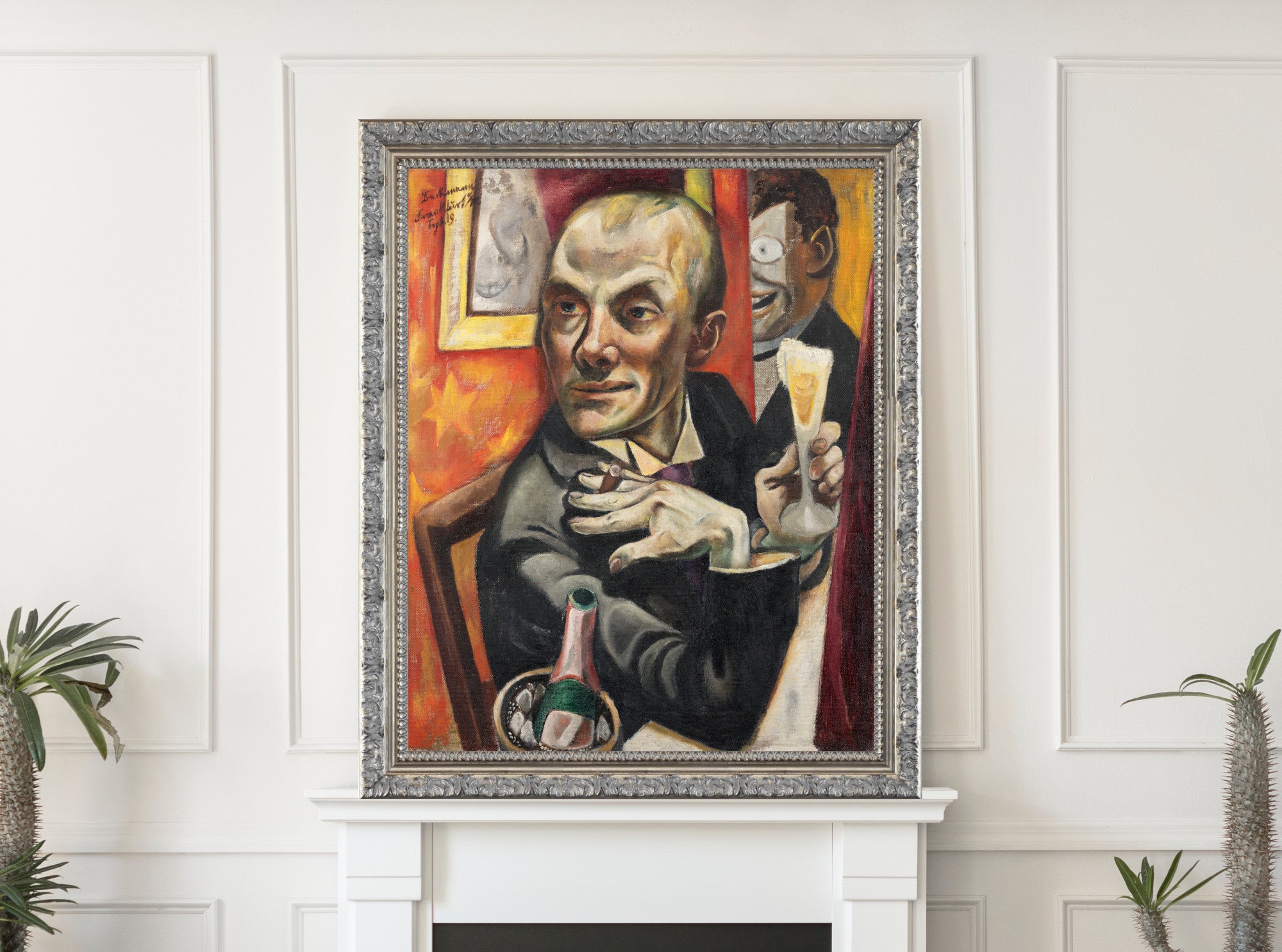 Max Beckmann, Self-Portrait with Champagne Glass (1919) - New Objectivity