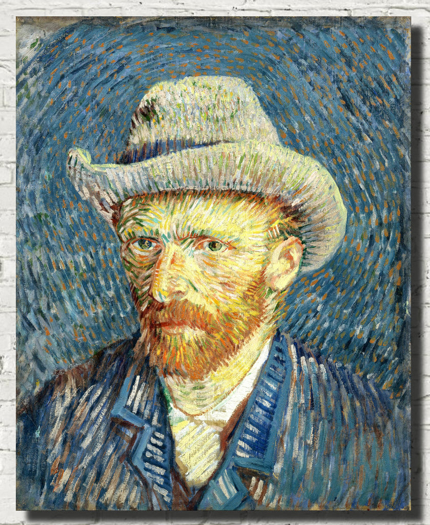 Vincent Van Gogh Fine Art Print, Self Portrait with Grey Felt Hat