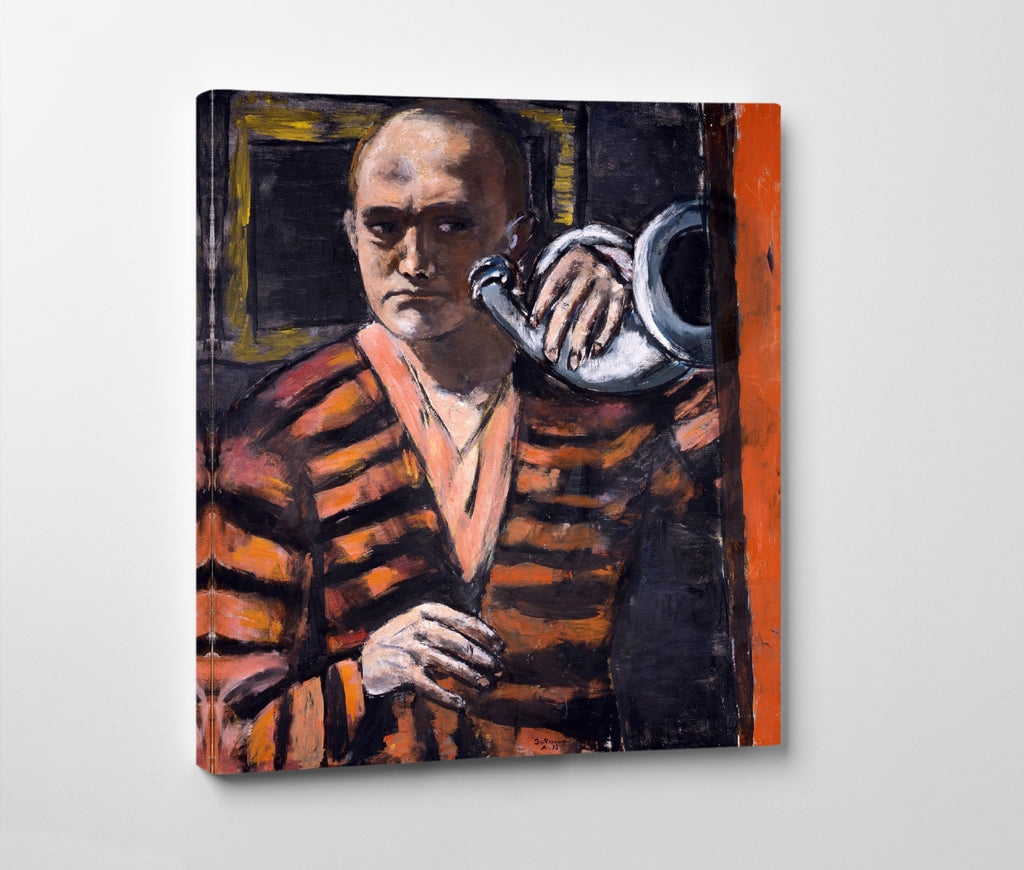Max Beckmann, Self Portrait with Horn - New Objectivity