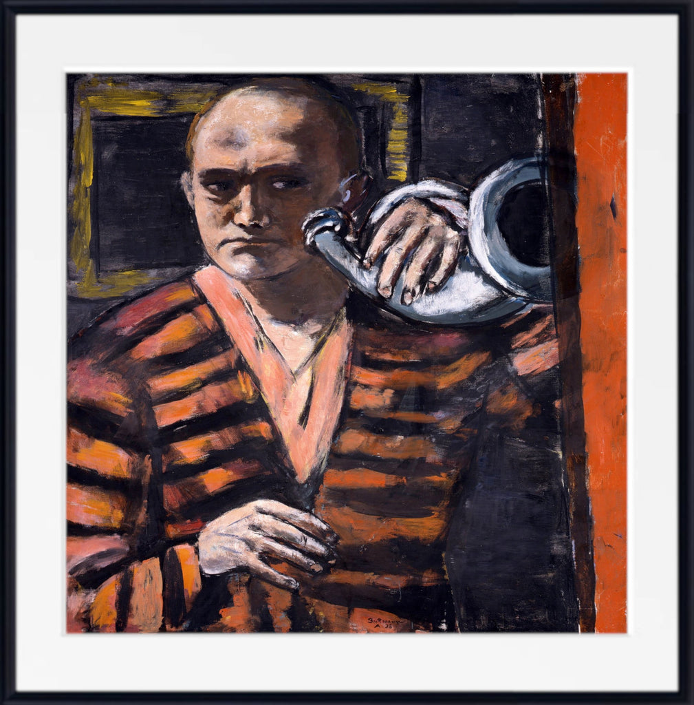 Max Beckmann, Self Portrait with Horn - New Objectivity