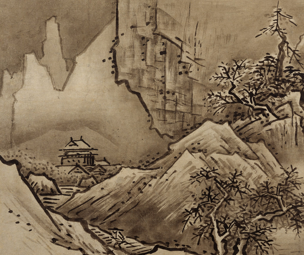 Sesshū Tōyō Fine Art Print, Japanese Splashed Ink Landscape