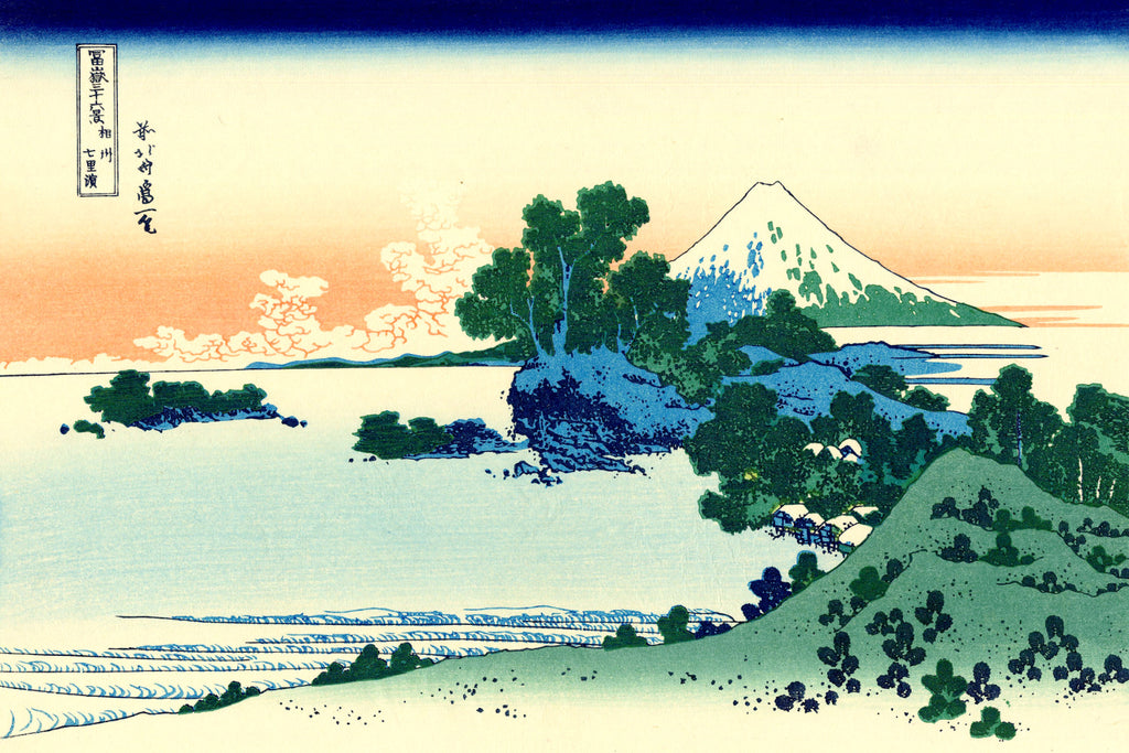 36 Views of Mount Fuji, Shichiri beach in Sagami Province, Katsushika Hokusai, Japanese Print