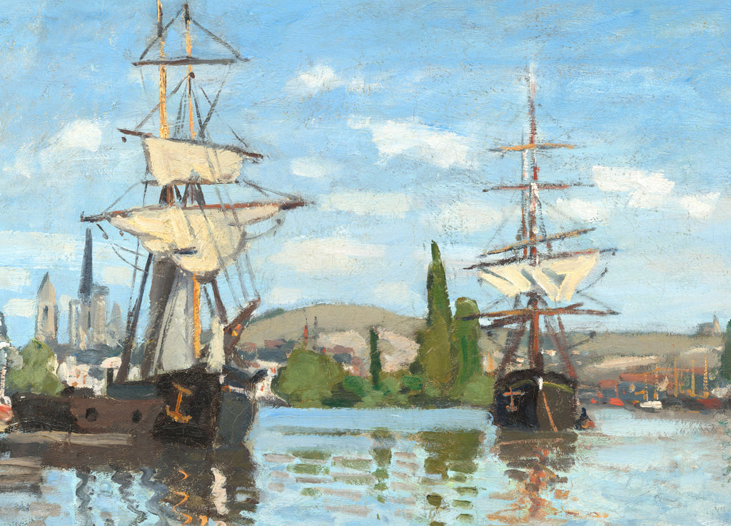 Claude Monet Fine Art Print, Ships Riding on the Seine at Rouen