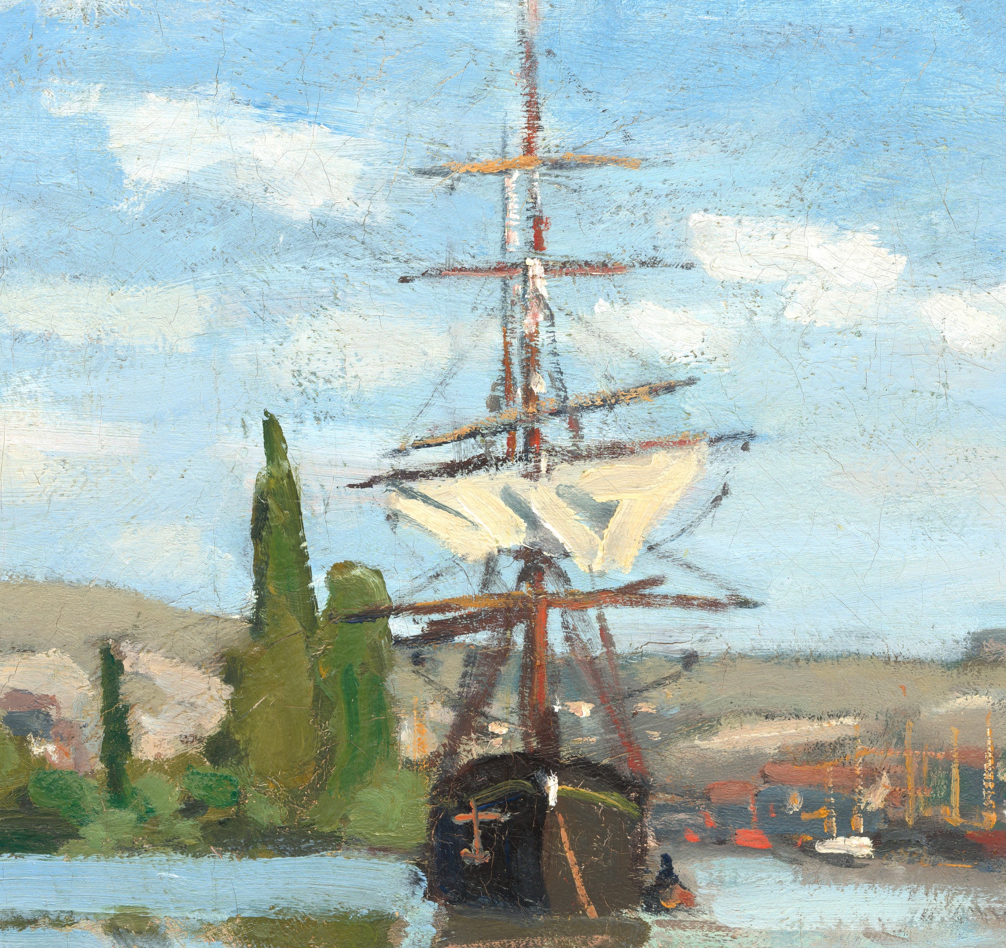 Claude Monet Fine Art Print, Ships Riding on the Seine at Rouen