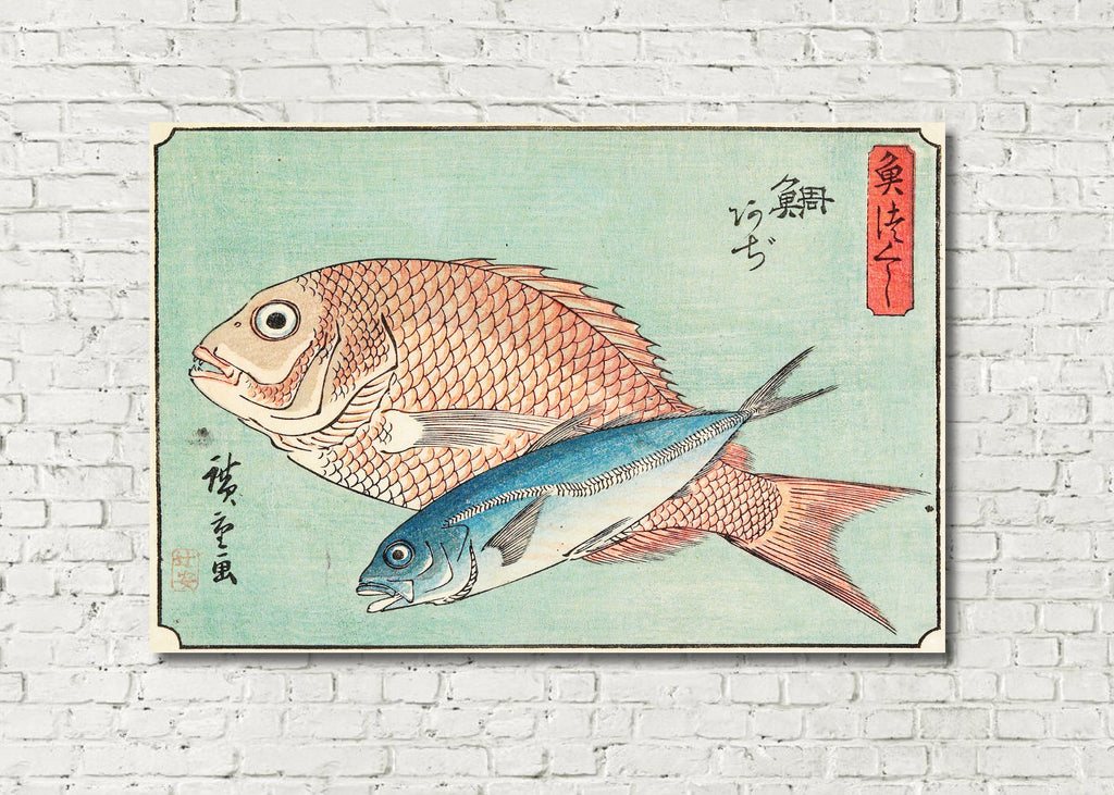 Fish Print Snapper Horse Mackerel Andō Hiroshige, Japanese Art
