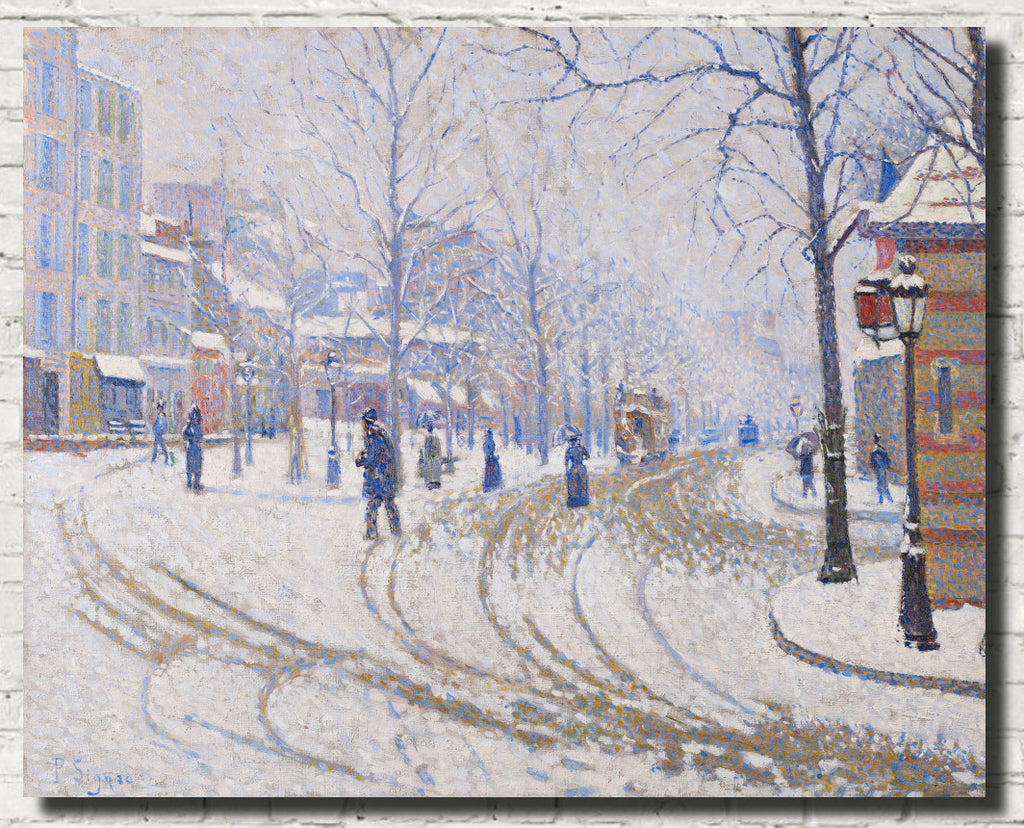 Paul Signac Fine Art Print, Snow, Boulevard de Clichy, Paris