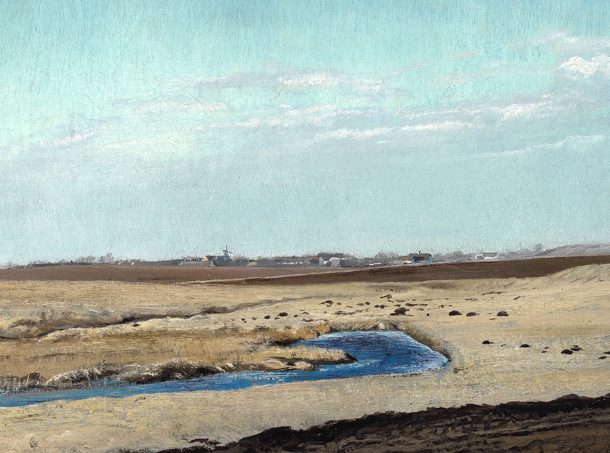 Laurits Andersen Ring Fine Art Print, Spring landscape by a marsh. Clear sky and wind