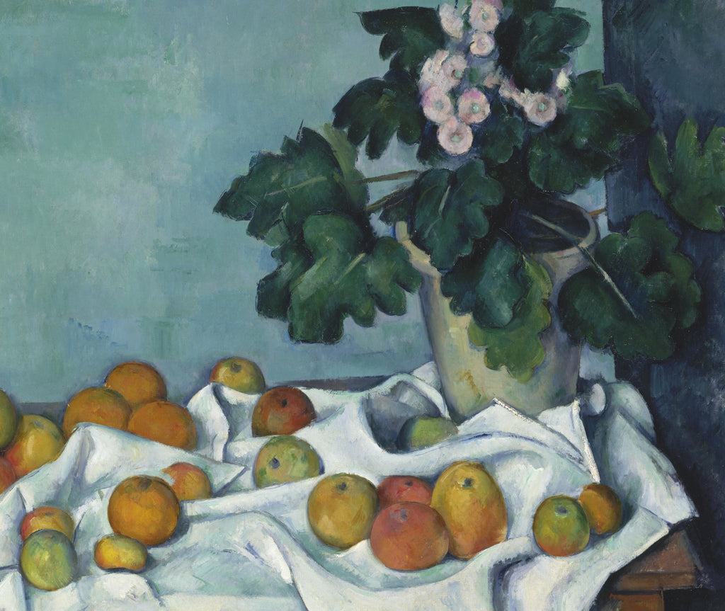 Paul Cézanne Post-Impressionist Fine Art Print, Still Life with Apples and a Pot of Primroses