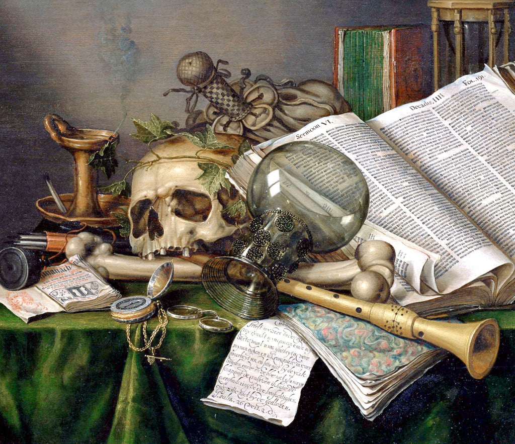 Evert Collier Fine Art Print, Vanitas Still Life with Books and Skull