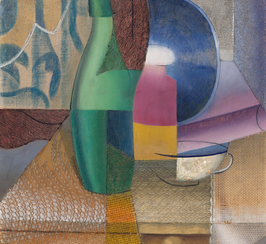 Marthe Donas Abstract Art Print, Still Life with Bottle and Cup