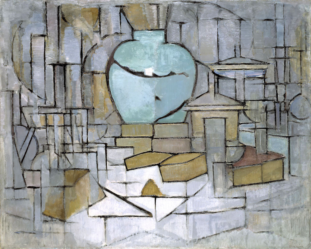 Piet Mondrian, Still Life with Gingerpot II, Framed Canvas Reproduction