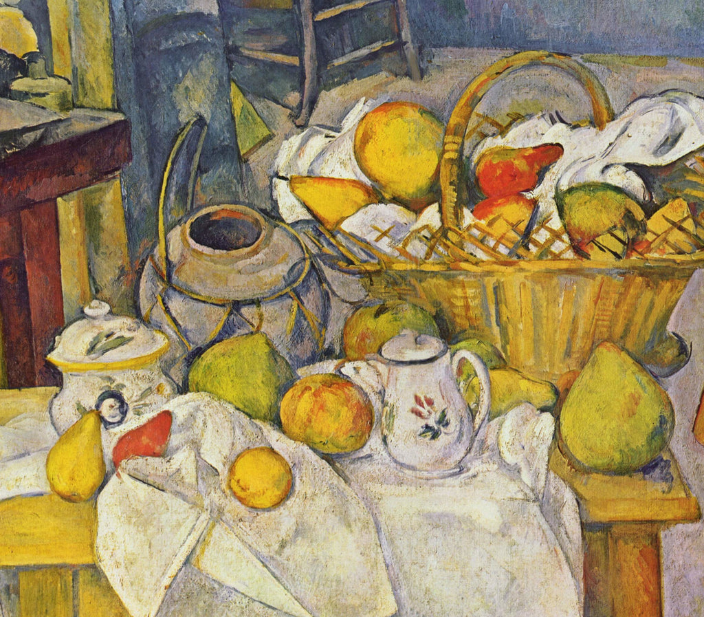 Paul Cézanne Post-Impressionist Fine Art Print, Still life with a fruit basket