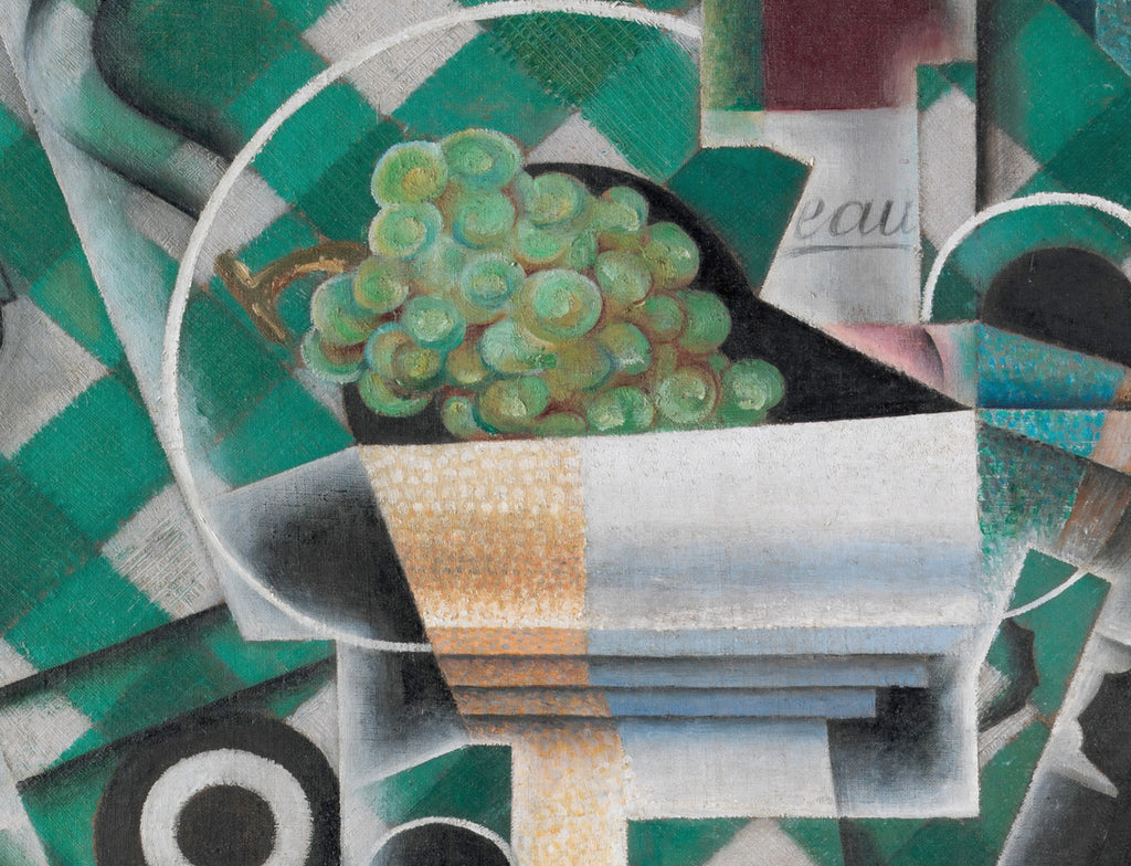 Juan Gris Crystal Cubism Fine Art Print, Still life with checkered tablecloth