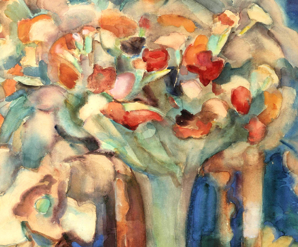 Leo Gestel Fine Art Print, Still life with flowers in a glass vase