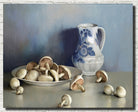 Firmin Baes Fine Art Print, Still Life with Mushrooms and a Pitcher