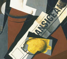 Juan Gris Crystal Cubism Fine Art Print, Still life with newspaper