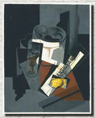 Juan Gris Crystal Cubism Fine Art Print, Still life with newspaper