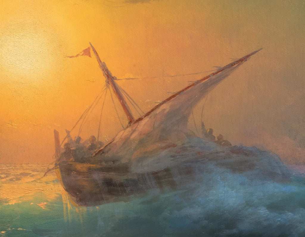 Stormy Seas in the Sunset, Ivan Aivazovsky Fine Art Print