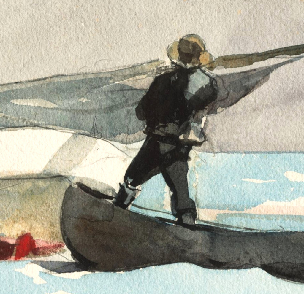 Winslow Homer Fine Art Print :  Stowing Sail
