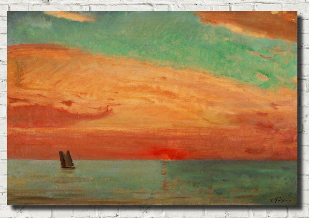 Fujishima Takeji Fine Art Print, Sunrise over the Eastern Sea