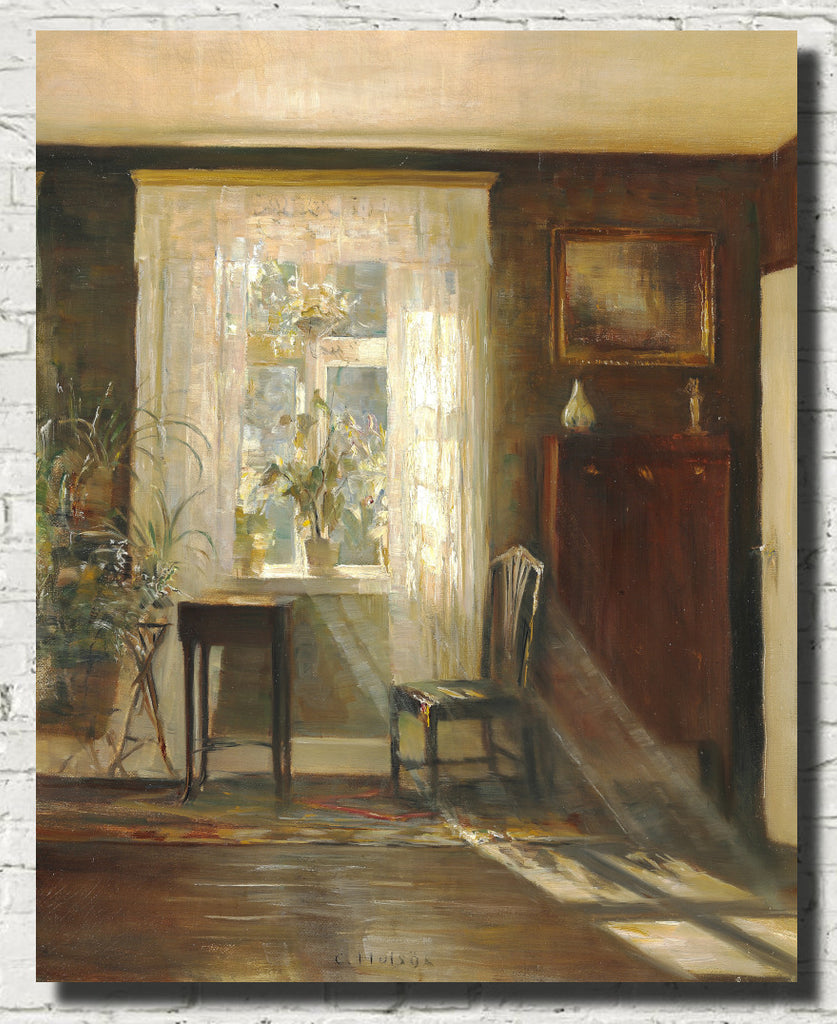 Carl Holsøe Fine Art Print, Sunshine in the living room