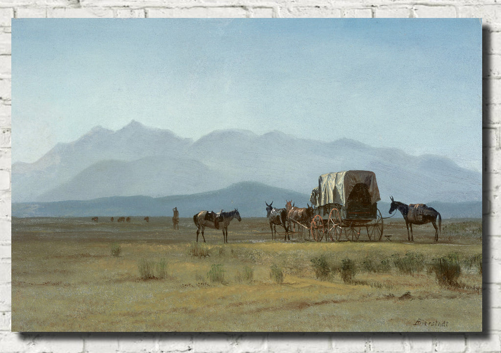 Surveyor’s Wagon in the Rockies, Albert Bierstadt Landscape Print