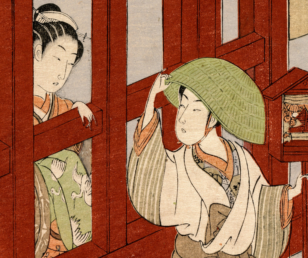 Suzuki Harunobu, Japanese Art Print : Courtesan and Lover