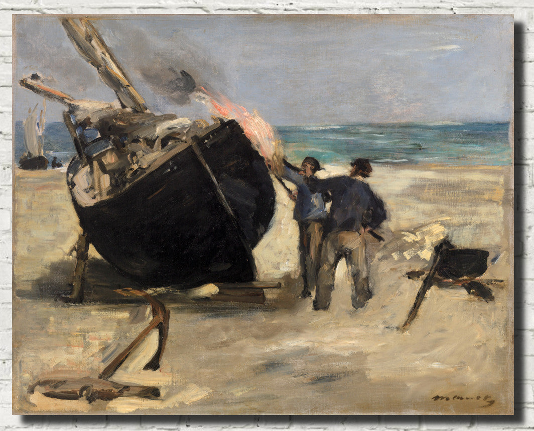 Édouard Manet, French Impressionist Fine Art Print : Tarring the Boat