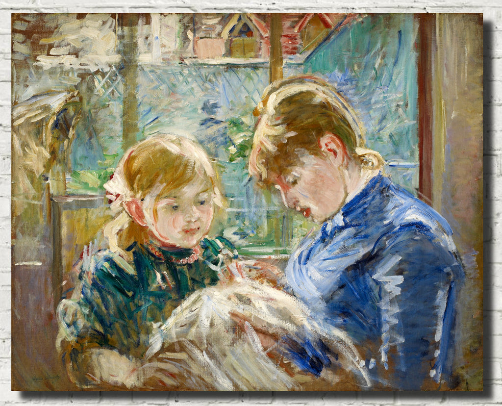 Berthe Morisot, French Fine Art Print : The Artists Daughter Julie With Her Nanny