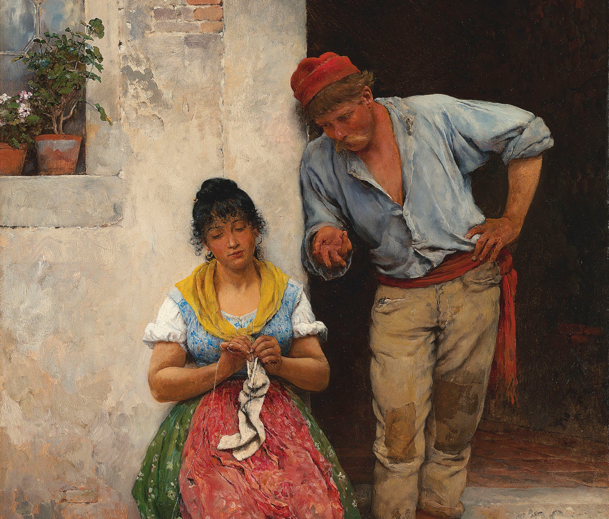 Eugene de Blaas Fine Art Print, The Courtship