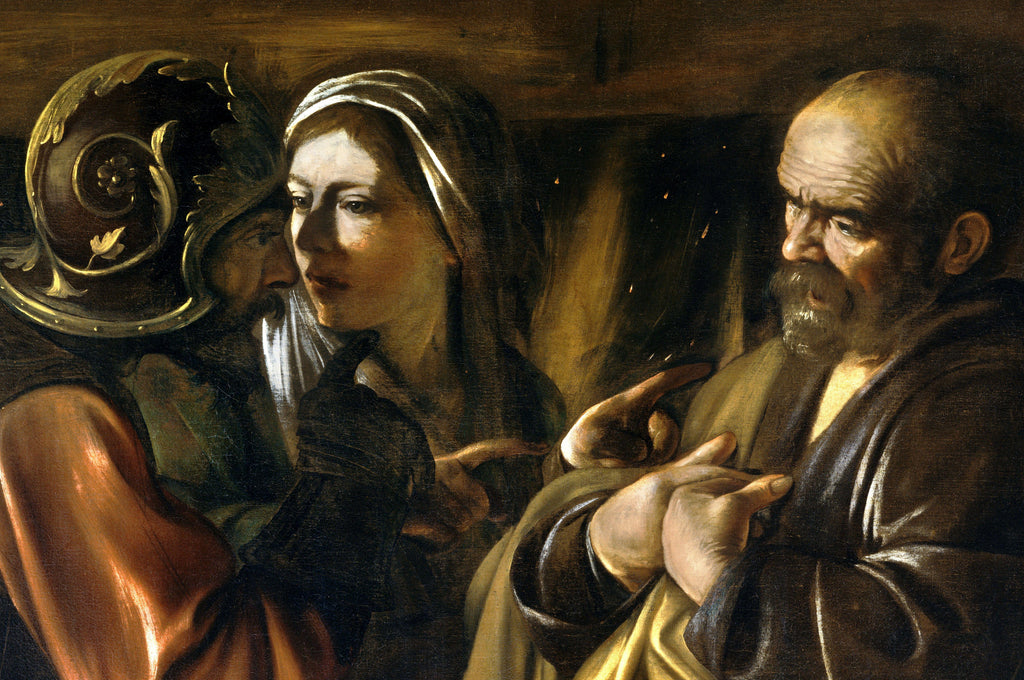 Caravaggio Baroque Fine Art Print, The Denial of Saint Peter